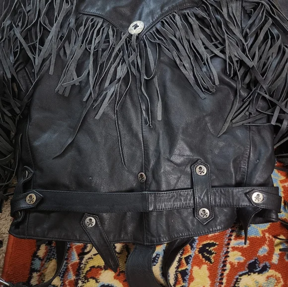 Vintage Verducci Black Leather Fringe Jacket - Picture 12 of 12
